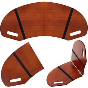 30.5" Wood Curved Lap Desk Table Tray with Handles Wooden Foldable Desk Wood Curved Bed Wooden Lap Board Keyboard Tray for Laptop Computer Mouse(Reddish Brown)