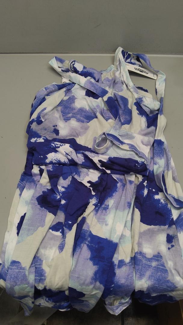 STYLEWORD Women's Summer 2025 Maxi Dress Floral Halter Neck Sexy Party Wedding Guest Long Formal Dress size XL