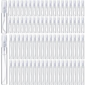 Tanlade 300 Pcs 5ml/10ml Mini Spray Bottles Refillable Clear Glass Travel Perfume Atomizer Mouthwash Bottle Cologne Small Sample Containers for Essential Oils, Retailers