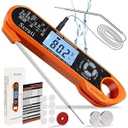Meat-Thermometer Digital Instant-Read Food Temperature-Probe - with Magnet Calibration Candy Thermometer Waterproof for Kitchen Cooking Grill BBQ Oven, Orange