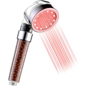 Water-Powered LED Shower Head with Handheld High Pressure Mineral Filtered Showerhead with Filter Beads Detachable for Bathroom Color Changing
