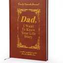 2 x Dad,I Want to Know Your Life Story, A Fathers Guided Journal Meaningful Fathers Journal for Dad Great Gift for Mom Birthday,Wrapped Hardback, Ribbon Bookmark. (Dad,Brown)