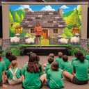 Lounsweer VBS 2026 Backdrop Decoration 9 x 6 ft Emerald Isle Decoration VBS Shepherd Religious Background Decor for Vacation Bible School, Summer Camp, Church Banner & Photo Booth Props
