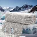 ZonLi Cooling Blanket for Hot Sleepers, 90"x90" Queen Size Lightweight Cool Touch Breathable Summer Blanket for Night Sweats, All-Season Cold Blankets, Tropical Gray