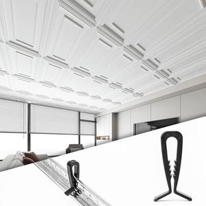 Art3d 100-Pack Hold-Down Clip for Drop Ceiling Tiles, 1.9 x 1 Inch Ceiling Grid Clips for Standard Ceiling Grid System