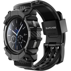 SUPCASE for Samsung Galaxy Watch 4 Classic Band with Case 46mm (Unicorn Beetle Pro), [Military-Grade Protection] Heavy Duty Cover with Adjustable Strap Band for Galaxy Watch 4 Classic, Black
