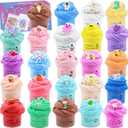 LKAXYTP 24 Pack Butter Slime Kit, Party Favor Supplies, Super Soft, Non-Sticky, Goody Bag Toy, Prize for Girl and Boys, Christmas Stocking Stuffers