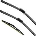 3 Factory Wiper Blade Replacement for 2025 2024 2023 2022 2021 2020 2019 2018 2017 Mazda CX-5 CX-9, Original Equipment Windshield Window Wiper Blades Set - 24"/18"/14"(Set of 3) Top Lock