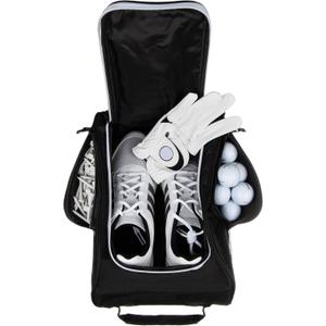 Murray Sporting Goods Golf Shoe Bag for Men and Women - Black Golf Shoe Travel Bag with Side Pockets for Golf Balls, Tees and Other Accessories