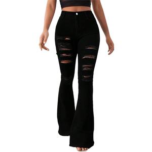 LaiyiVic Bell Bottom Jeans for Women High Waisted Stretchy Skinny Flared Denim Pants (XX-Large, Black)