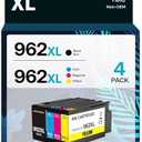 962XL Ink Cartridges Combo Pack Compatible for HP Ink 962 High Yield Work with HP OfficeJet Pro 9010 9012 9015 9020 9018 9025 9019Printers (4 Pack)