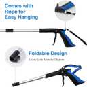2-Pack Grabber Reacher Tool, 32 Inch Extra Long Steel Foldable Pick Up Stick with Strong Grip Magnetic, 90 Rotating Anti-Slip Jaw, Trash Claw Grabber Tool, Hand Grabber for Reaching, Arm Extension