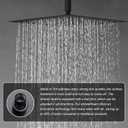 Matte Black Shower System Digital Tempreature Display Thermostatic Shower Faucet Set with 12 inch Ceiling Mount and 8 inch Wall Mount Shower Head, with 6 PCS Body Jet and Handheld Spray