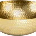 Red Co. 12 Luxurious Round Hammered Aluminum Decorative Bowl, Gold Finish