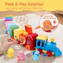 Toddler Learning Toys for 2 3 Year Old-Counting Matching & Sorting Activity Montessori Train Set with Farm Animals Finger Puppets Keys to Lock and Unlock Barn Birthday Gift for Boys Girls 2-5
