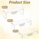 Large Acrylic Display Risers, 2 Set - 6 Pack (12 L, 11.6 L, 11.2 L) Collectibles Display Shelf, Tiered Acrylic Risers Display Stands for Show Figures, Cupcake, Perfume, Jewelry, Toys