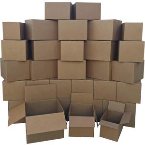 Amazon Basics Cardboard Moving Boxes in Small, Medium and Large Sizes (Assorted), Pack of 30, Brown
