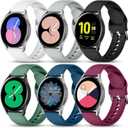 Lerobo 6 Pack Bands Compatible with Samsung Galaxy Watch 7 6 5 4 Band 40mm 44mm/Galaxy Watch 5 Pro 45mm/Watch 4 6 Classic 42mm 46mm 43mm 47mm/Active 2 Watch/Watch 3 41mm, 20mm Sport Band for Women Men (Black/White/Red/Gray/Slate Blue/Pine Green)
