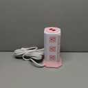 Pink Tower Power Strip with Surge Protection | HITRENDS 12 AC Outlets + 5 USB Ports | 16AWG/ 15 Ft Extension Cord with Multiple Outlets | Space-Saving Design for Office & Home(1625W, 1050J)