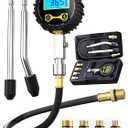 AZUNO Compression Tester Automotive, Digital Compression Gauge 200 PSI for Petrol Engine Cylinder Compression Tester Kit with Adapter & Hose