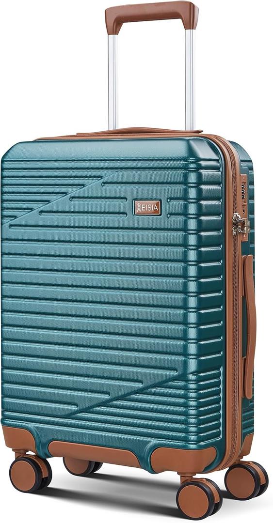 Luggage Sets 3 Piece, Expandable Hard Shell Carry on Suitcase with Spinner Wheels and TSA Lock, Travel Lightweight Luggage Set with YKK Zippers (Dark Green, Carry-on 20 Inch)