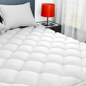 Sunflower Twin XL Mattress Pad, Hypoallergenic Cotton Mattress Cover College Dorm, 18-22" Extra Deep Pocket Quilted Protector, Breathable&Noiseless