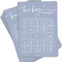 GardenCity Baby Shower Bingo Game for Boy or Girl, Pre-Filled Fun Baby Shower Activity, 50 Cards, Blue