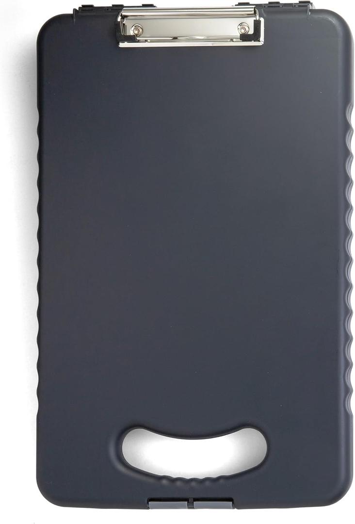 Officemate OIC Tablet Clipboard Case, 16 1/10"H x 10 1/5"W x 1 3/10"D, Charcoal