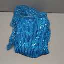 visofayo Girls Sequin Princess Dress Costume with Shiny Cape, Blue, Height 130