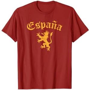Espana Spain Lion Symbol Spanish Spaniard Pride T-Shirt, Red, S