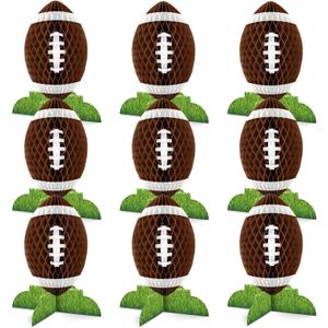 Containlol 9 Pcs Football Party Decorations Football Baseball Table Honeycomb Centerpieces Table Toppers for Sports Themed Birthday Party Supplies