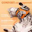 rabbitgoo Cat Harness and Leash for Walking, Escape Proof Soft Adjustable Vest Harnesses for Cats, Easy Control Breathable Reflective Strips Jacket, Orange, S