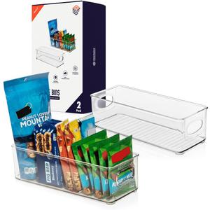 CLEARSPACE Plastic Pantry Organization and Food Storage Bin Great Kitchen Fridge Organizer Bins, 2 Pack