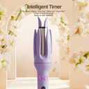 Automatic Curling Iron,Hair Curler Automatic Rotating Wand,Anti-Scald,Four Speed Temperature Adjustment,Diameter 28mm,Anti-Tangle Rotating Curling Wand,Easy to Use Hair Curler,Purple
