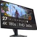 Alienware 27 4K Dual-Resolution Gaming Monitor - AW2725QF - 4K at 180Hz and FHD at 360Hz, 0.5ms GTG 1ms GTG (Extreme Mode), VESA AdaptiveSync, NVIDIA G-SYNC Compatible, HDMI/DP/USB 3.2 Gen1 - Black
