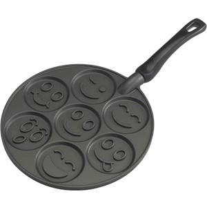 Nordic Ware Smiley Face Pancake Pan Silver, 10 1/2 inch diameter