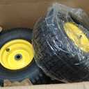 2PCS 15x6.00-6 Lawn Mower Tires, 4 Ply Tubeless 15x6-6 Front Tire Assembly Replacement for Craftsman/John Deere/Cub Cadet Riding Mowers,570lbs Capacity,3" Offset Hub,3/4" Bushing