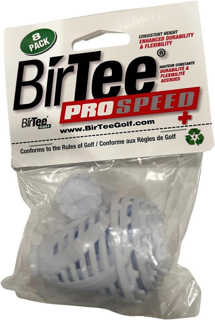 Golf Tees - PRO Speed Plus with Flexibility & Durability - 8 Pack. Indoor Golf Tees/Golf Simulator Tees/Winter Plastic Golf Tees (White)