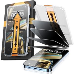 MRGLAS 4-Pack TOP 9H+ Glass for iPhone 16 Pro Privacy Screen Protector [Auto Alignment Kit] [10X Military Protection, 100% Anti Spy] UNBREAK Tempered Glass 6.3 inch Longest Durable Case-Friendly