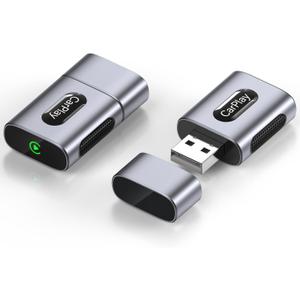 Wireless CarPlay Adapter for iPhone, 3X Faster Auto-Connect, No Lag, Plug & Play with Bluetooth 4 & WiFi 6, Mini Dongle, Includes USB & USB-C Extension Cable, Stable Wireless Conversion