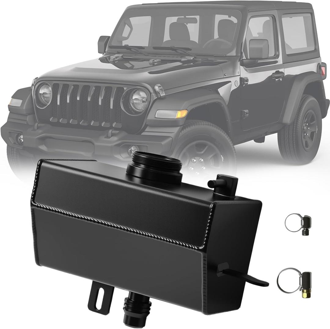 Coolant Expansion Tank, Coolant Recovery Tank Compatible with Jeep Wrangler Gladiator JT 2018 2019 2020 2021 2022 2023 2024 2025 Engine Coolant Recovery Bottle Replace 68364312AC 68364312AA 68364312AB