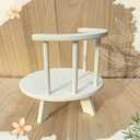 Photography Props Wooden Stool Photo Studio Accessories Semi-Circular Stool Chair White Toddler Photo Props Doll Chair Wood Stool Bench Children Photoshoots Child Photo Props Gift
