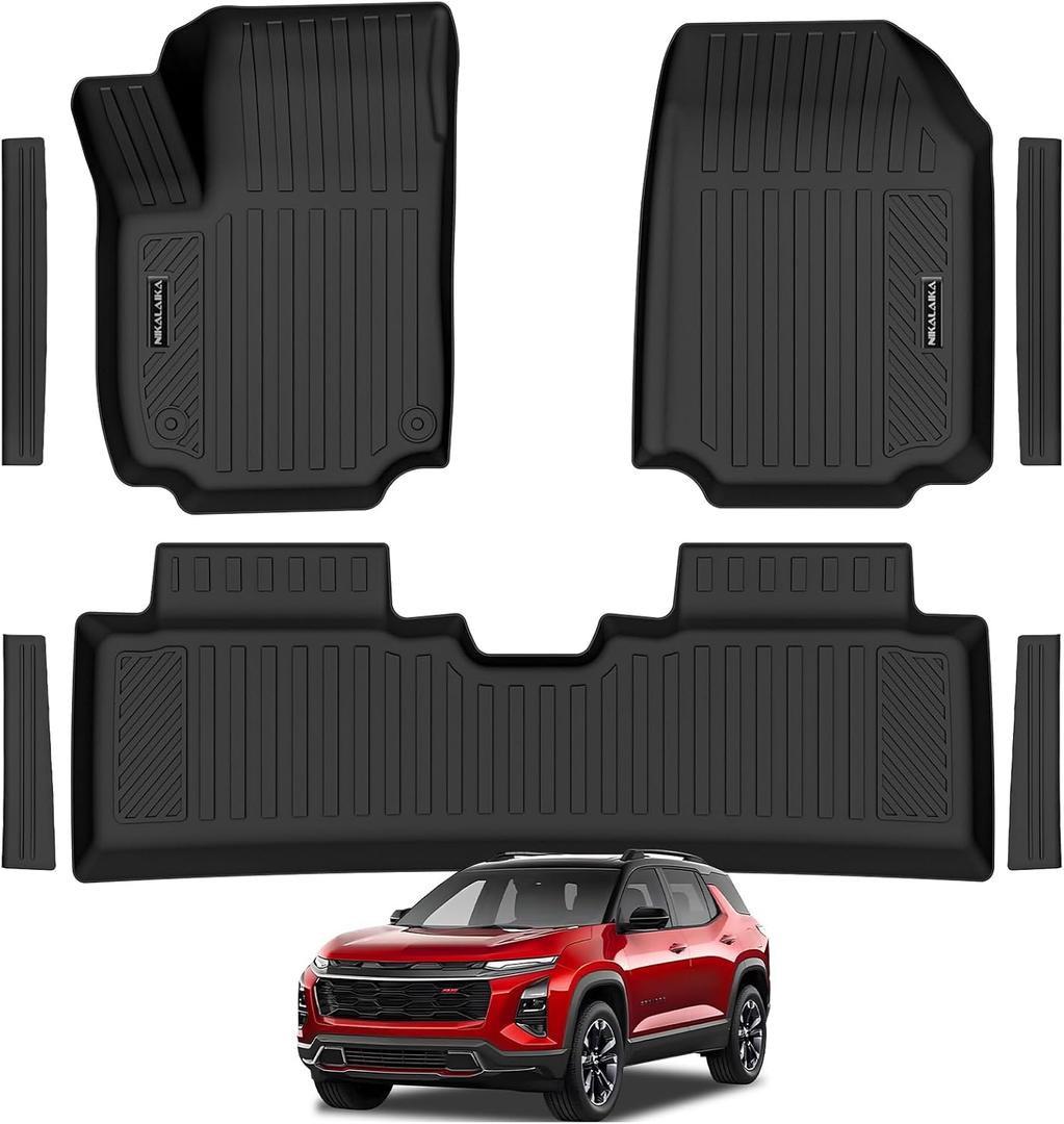 Floor Mats for 2025 2026 Chevrolet/Chevy Equinox (Not for EV)/GMC Terrain Car Mat Accessories All Weather TPE Rubber Floor Liners Accessory Custom Fit for 2025 Equinox, Non-Slip Waterproof, Black