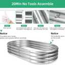 4x2x1 Ft Galvanized Raised Garden Bed with Open Bottom, Outdoor Thickening Oval Planter Box for Herbs, Vegetables, Fruits (Silver)
