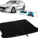 CLIM ART Cargo Liner for Mazda 3 2019-2025 Hatchback Custom Fit Trunk Mat, with Honeycomb Dirtproof & Waterproof Technology - All-Climate, Heavy Duty, Anti-Slip Cargo Liner, Luggage - FL01119238 (Black-Black)