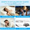 Adjustable Thin Firm Pillow & Pillow Riser Set, 3-Pack Memory Foam Inserts with Silky Cooling Cover, Stackable Height Pads for Custom Loft, Comfortable Neck & Shoulder Pain Relief (Contour), Standard
