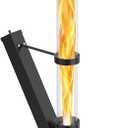 Outdoor Wood Pellet Fire Pit - Decorative Glass Tube Torch with Spiral Flame for Patio & Backyard Ambiance - Portable Minimalist Fire Pit for Garden Vibe, Camping & Outdoor Decor