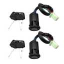 Ignition Switch for Chinese ATV, Key Ignition for Coolster Taotao Sunl Apollo, Key Switch with 4 Wire Replacement for 50cc 70cc 90cc 110cc 125cc Scooters and Dirt Bikes, Pack of 2pcs