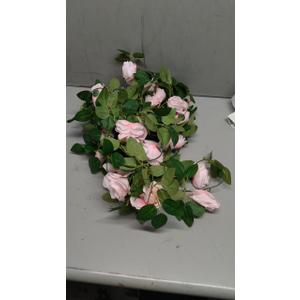 EdricShop 90cm Artificial Silk Rose Garland Fake Flower Ivy Vine Leaf Garland Plants 2 Bunches for Home Decor Wedding Arch Flowers - (Color: Pink)