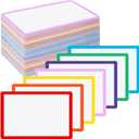 Harloon 100 Pcs Dry Erase Index Cards 3 x 5 Inch Laminated Reusable Dry Erase Note Cards Sheets for Office to Do List (Multicolored)